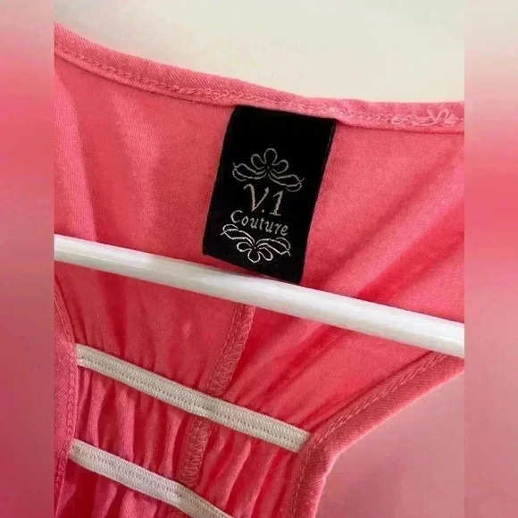 Couture Pink Women’s Tank Top With Fringe size Small - Picture 3 of 6